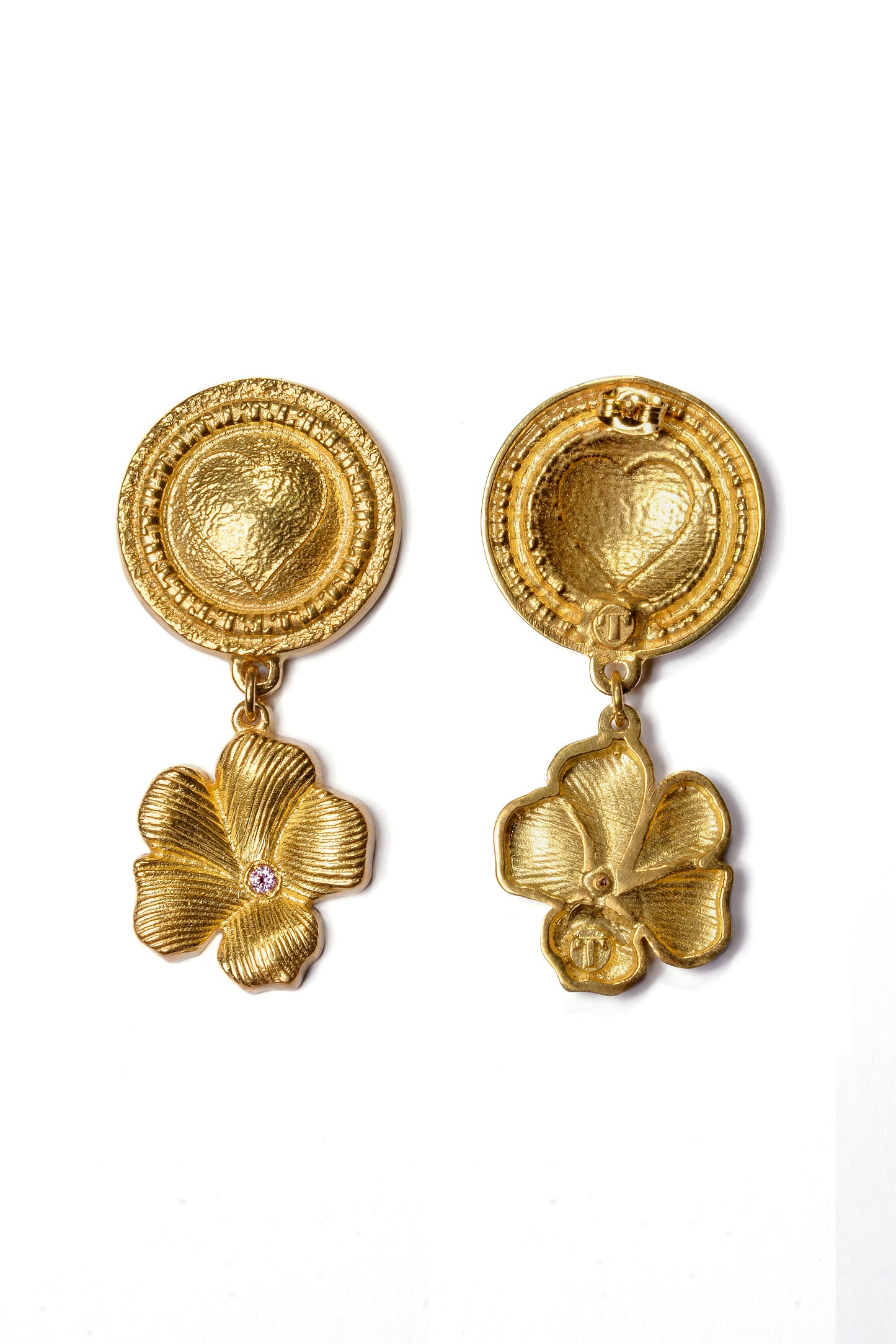 Esttese Flower Heart Earrings