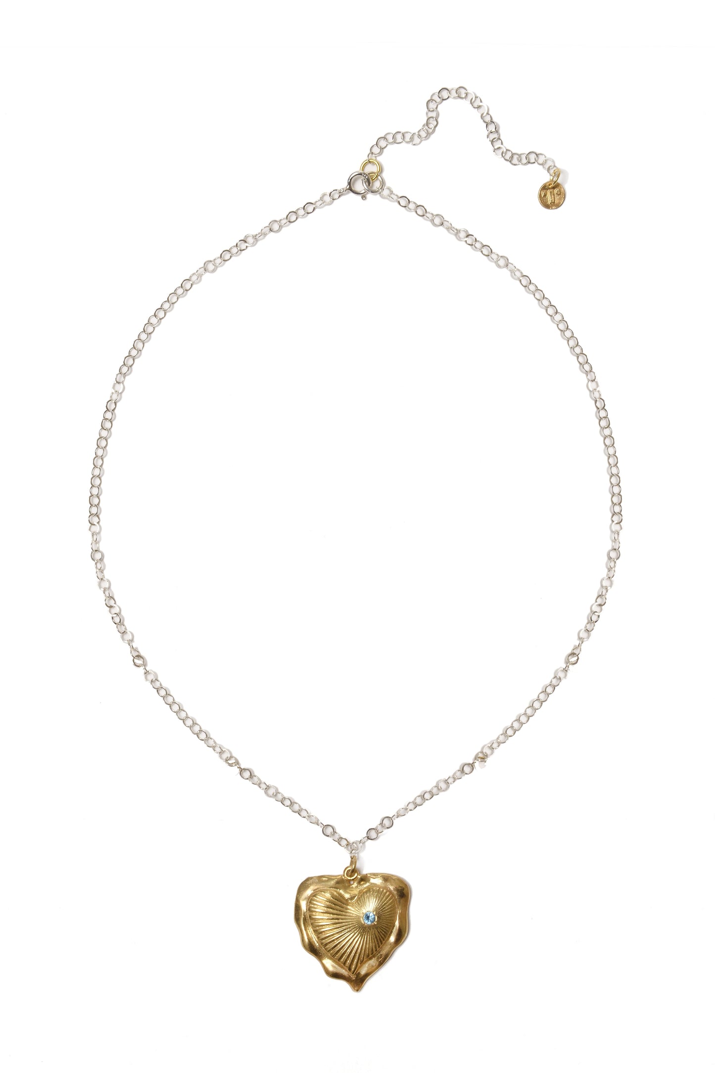 Esttese Two-tone Heart Pendant Chain Necklace