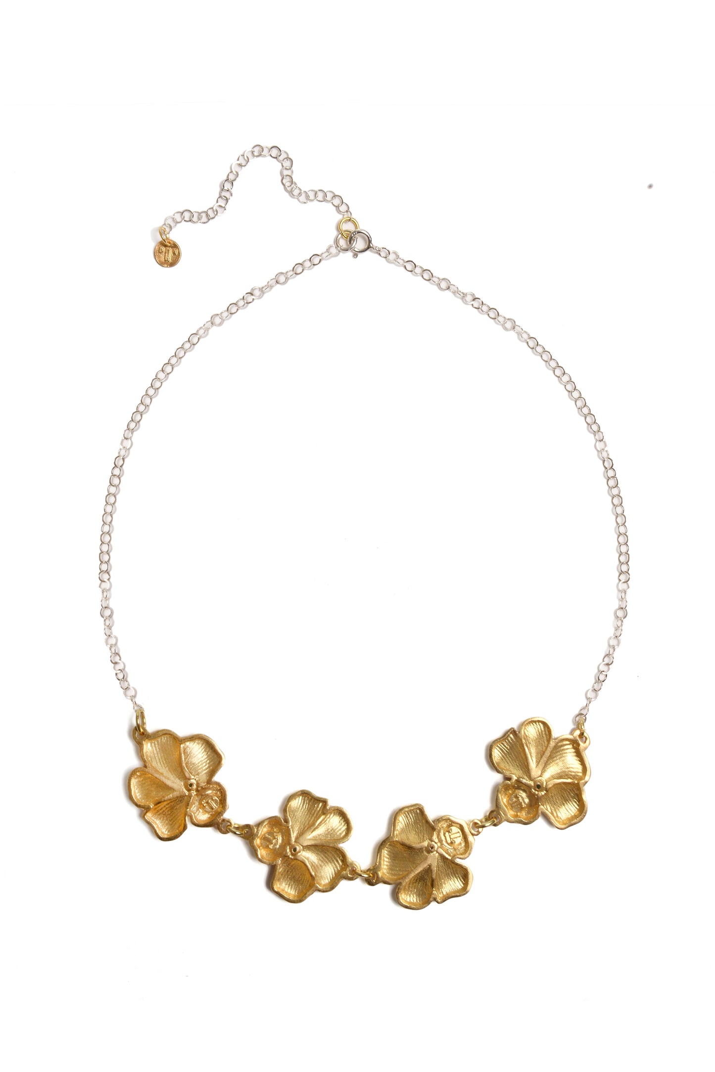 Esttese Two-tone Flower Pendant Chain Necklace