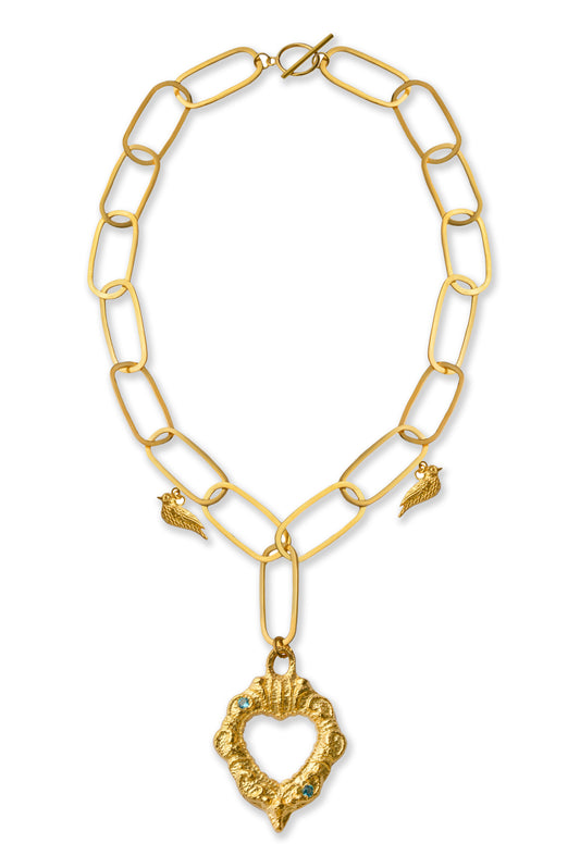 Esttese Heart Pendant Chain Necklace