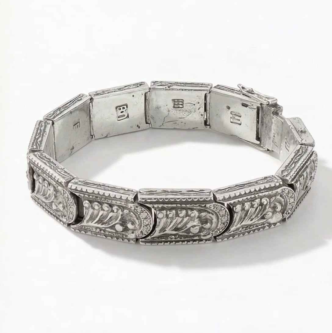 Silver Diamond Arabesque Bracelet