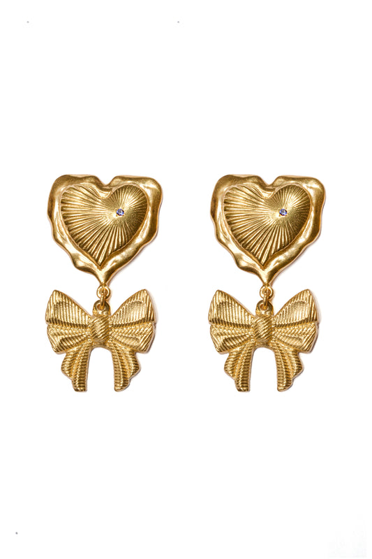 Esttese Heart Bow Earrings