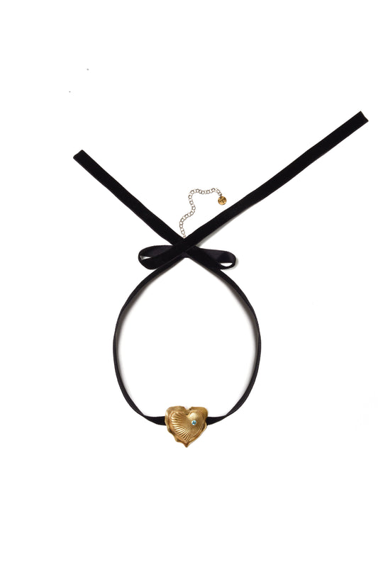 Esttese Heart Pendant Choker Necklace