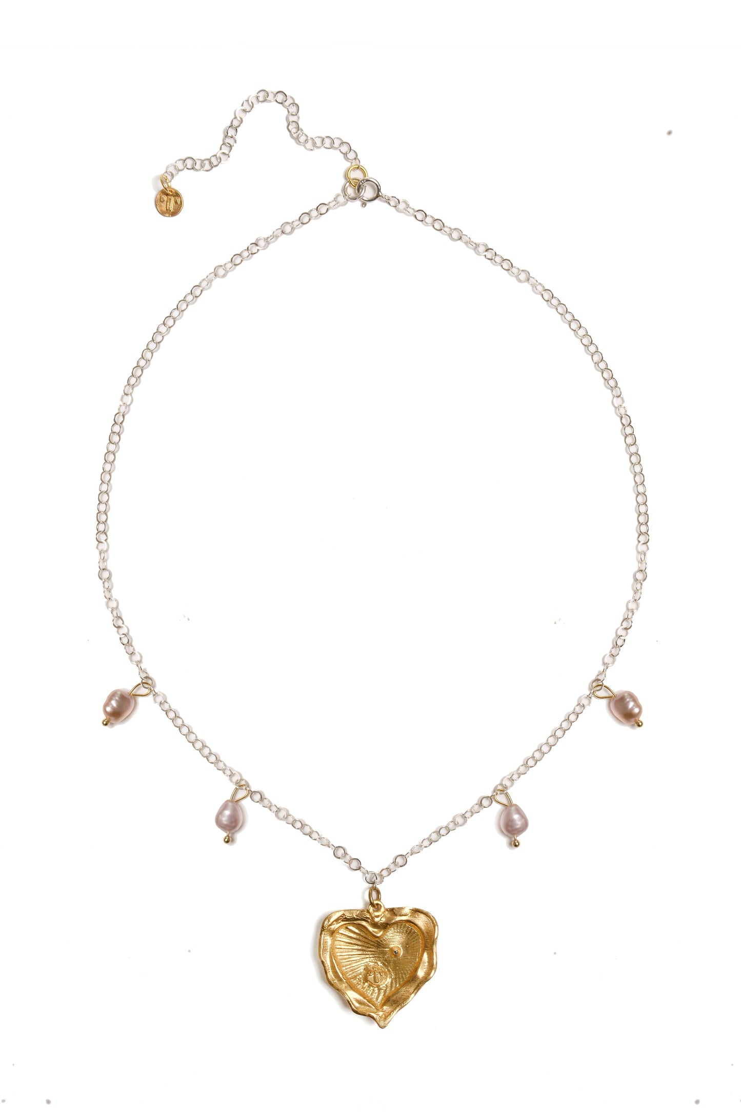 Esttese Two-tone Heart Pendant Chain Necklace