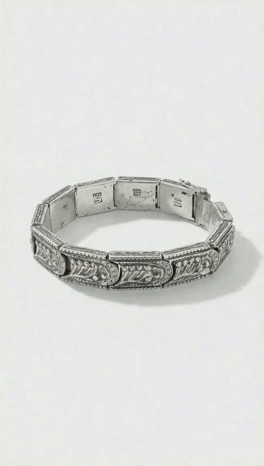 Silver Diamond Arabesque Bracelet